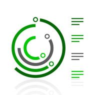Radial Bar Graph icon on a white background N6