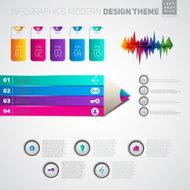 Vector infographic timeline elements template - various colors