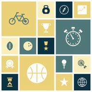 Flat design icons for sport and fitness
