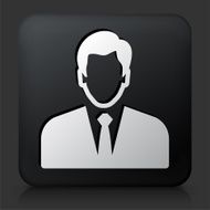 Black Square Button with Male Face Icon N57