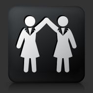 Black Square Button with Girl Power Icon