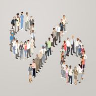 People forming percent sign