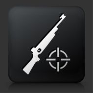 Black Square Button with Gun and Target