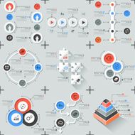 Set Of 9 Flat Minimal Infographics N13