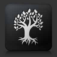 Black Square Button with Tree Icon N10
