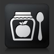Black Square Button with Apple Jam