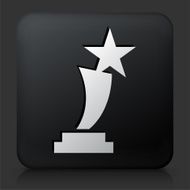 Black Square Button with Star Trophy Icon