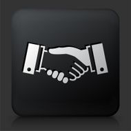 Black Square Button with Handshake Icon N9