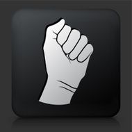Black Square Button with Fist Icon N2