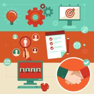 Vector flat employment infographics elements