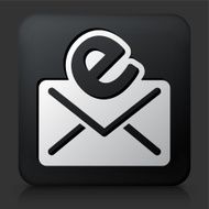 Black Square Button with Electronic Mail Icon N2