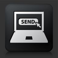 Black Square Button with Send Message Icon