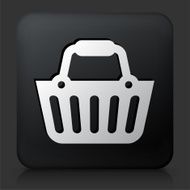 Black Square Button with Shopping Cart N4