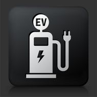 Black Square Button with Electric Charge Station