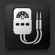 Black Square Button with Ammeter