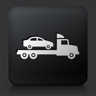 Black Square Button with Shipping Car Truck