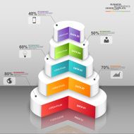 Abstract 3D digital business circle Infographic N7