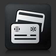 Black Square Button with Credit Cards Icon