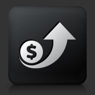 Black Square Button with Dollar Increase Icon N2