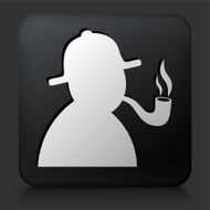 Black Square Button with Detective Icon
