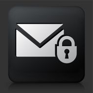 Black Square Button with Locked Letter Icon