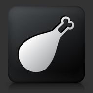 Black Square Button with Chicken Leg Icon
