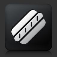Black Square Button with Hot Dog Icon