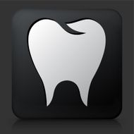 Black Square Button with Molar Icon