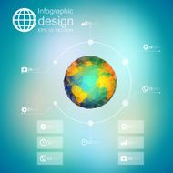 infographic with unfocused background and icons set for business design N7