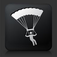 Black Square Button with Parachuting