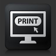 Black Square Button with Print Icon