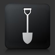 Black Square Button with Shovel Icon
