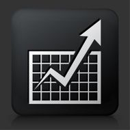 Black Square Button with Chart and Progrress Arrow