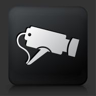 Black Square Button with Security Camera Icon