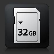 Black Square Button with 32GB SD Card