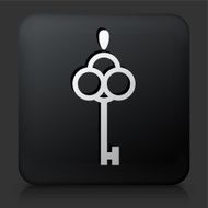 Black Square Button with Key Icon N4