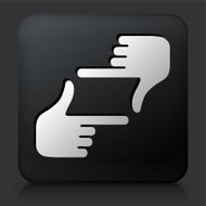 Black Square Button with Hand Framing Icon N2
