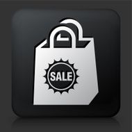 Black Square Button with Shopping Bag Icon N3