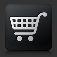 Black Square Button with Shopping Cart Icon N8