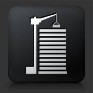 Black Square Button with Construction Site Icon