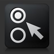 Black Square Button with Check Bubble Icon