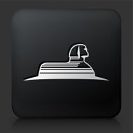 Black Square Button with Statue of Giza Icon