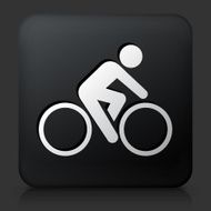 Black Square Button with Bicycle Icon N5