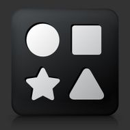 Black Square Button with Shape Toys Icon