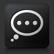 Black Square Button with Thought Bubble Icon