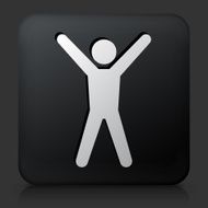 Black Square Button with Stick Figure Icon N2