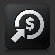 Black Square Button with Money Target Icon