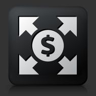 Black Square Button with Money Circulation Icon N2