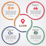Infographic report template with lines and icons Vector N14