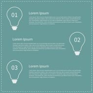 Three step business infographic with contour light bulb Idea concept